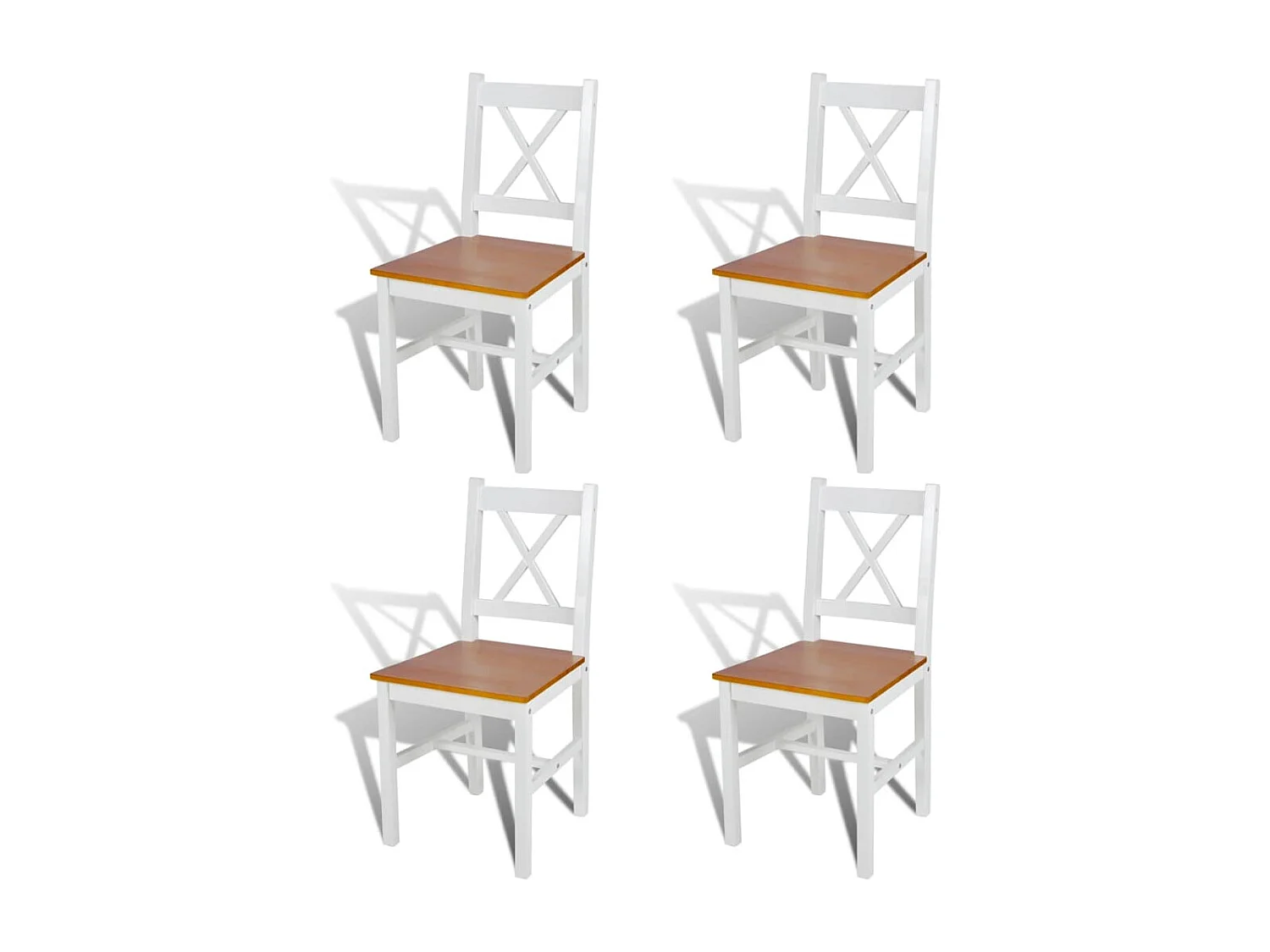 Eetkamerstoelen 4 stukkengrenenhout wit