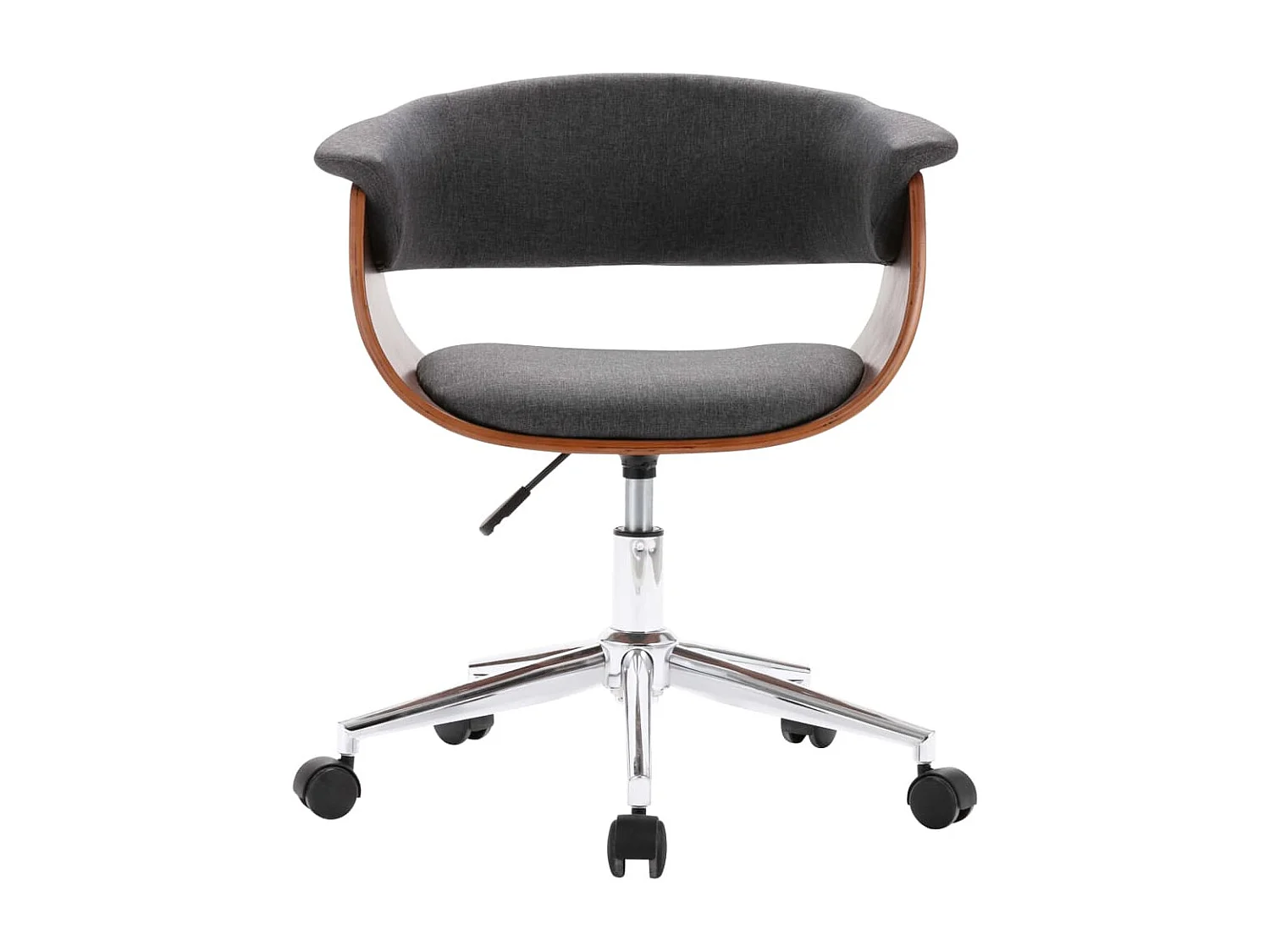 Eetkamerstoelen 4 st draaibaar stof grijs