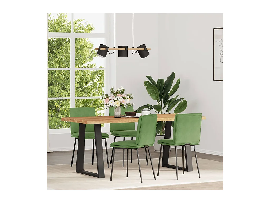 Chaises à manger lot de 4 vert clair velours