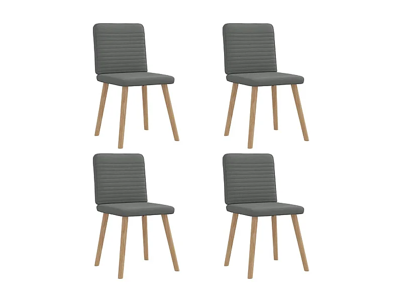 Chaises à manger lot de 4 gris foncé tissu