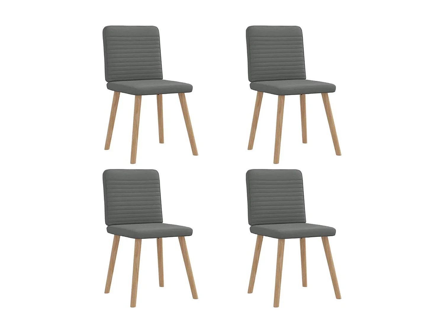 Chaises à manger lot de 4 gris foncé tissu