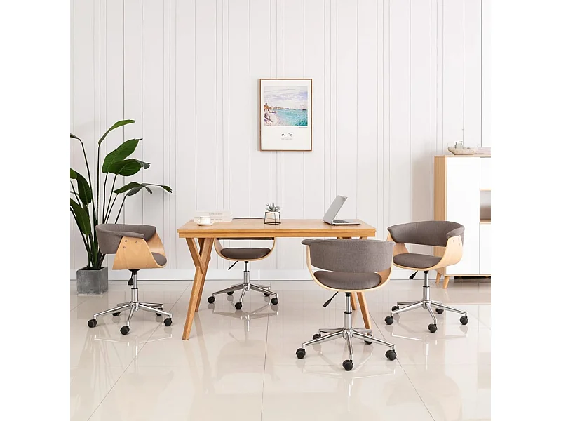 Chaises pivotantes à manger lot de 4 taupe tissu