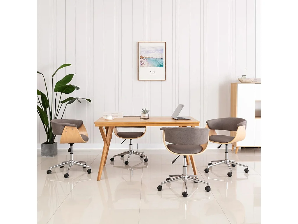 Chaises pivotantes à manger lot de 4 taupe tissu