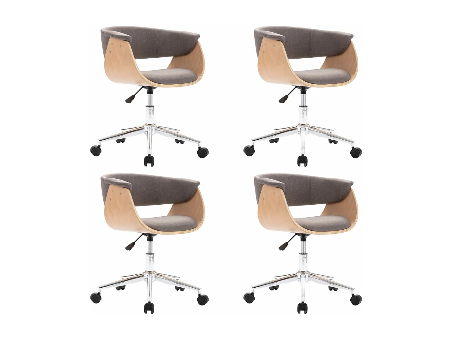 Chaises pivotantes à manger lot de 4 taupe tissu