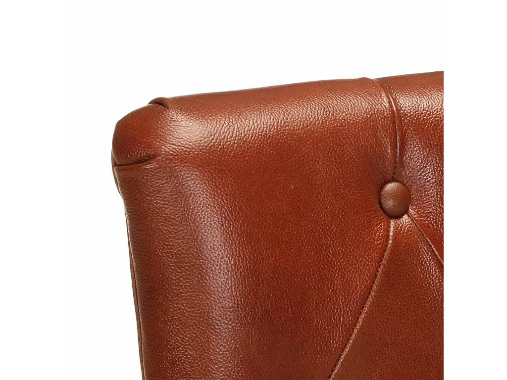 Eetkamerstoelen 2 st echt geitenleer bruin