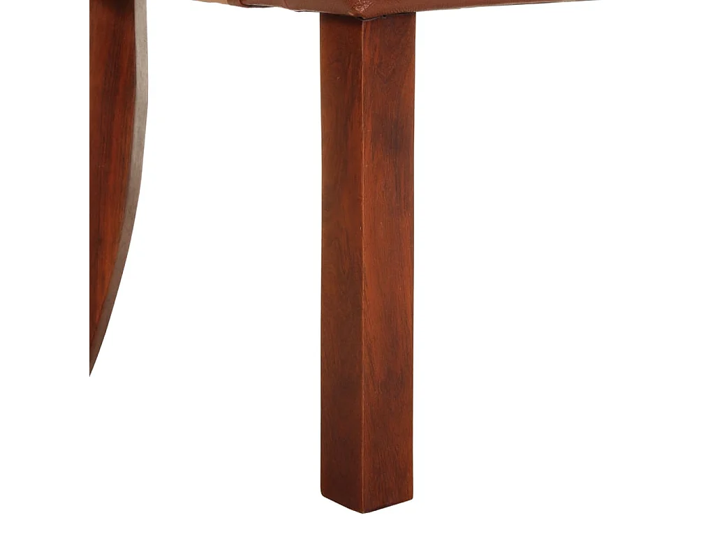 Chaises à manger lot de 2 marron cuir de chèvre véritable