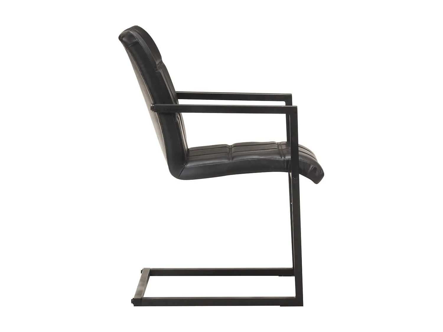 Chaises à manger cantilever lot de 4 noir cuir véritable