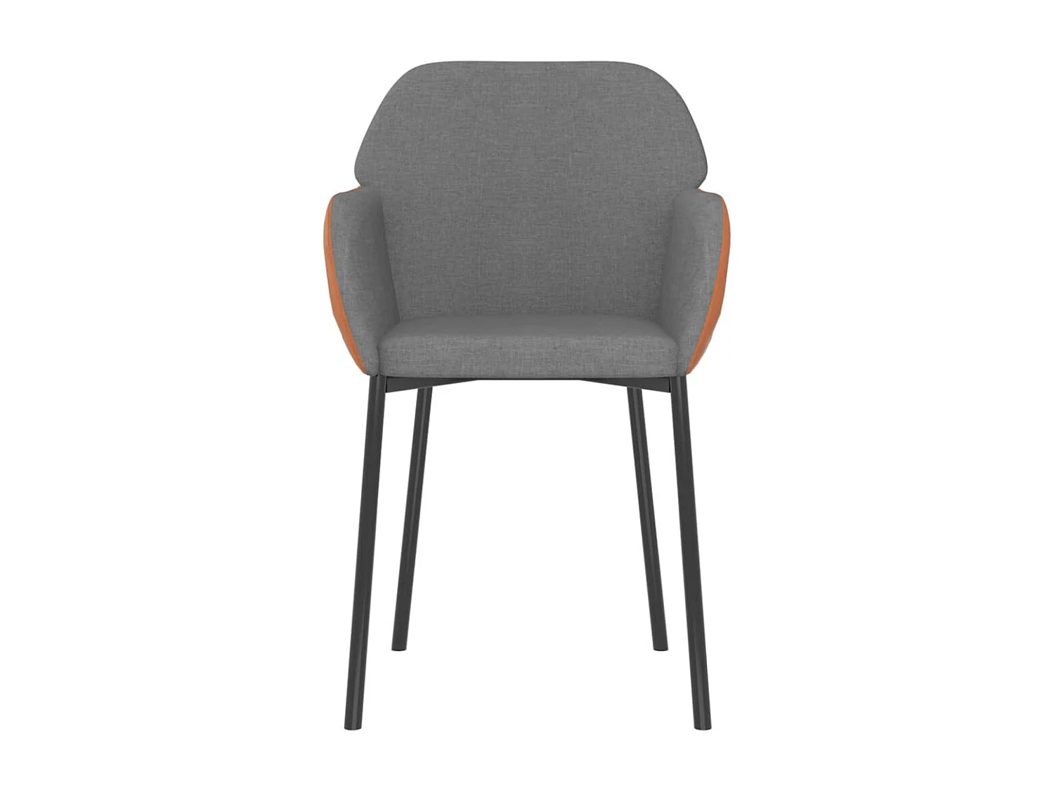 Sillas de comedor 2 unidades cuero sintético y tela gris claro