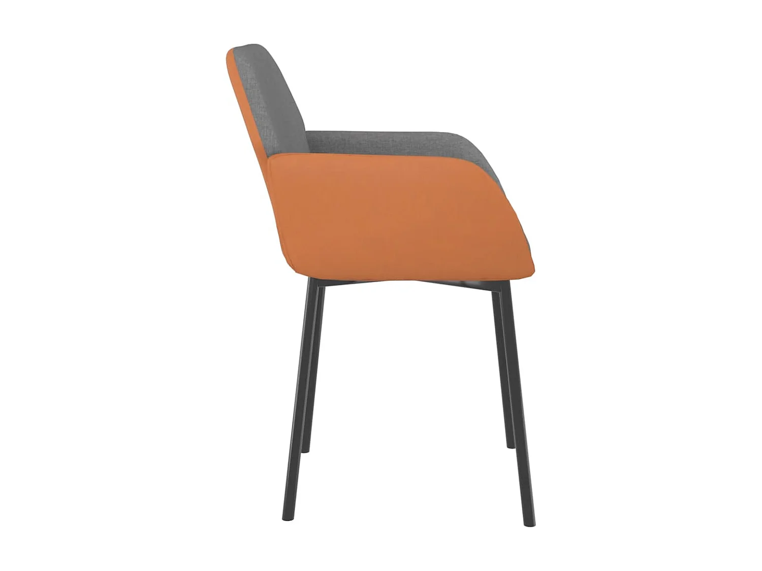 Sillas de comedor 2 unidades cuero sintético y tela gris claro