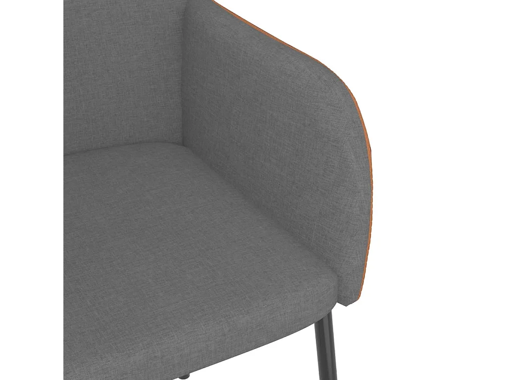 Sillas de comedor 2 unidades cuero sintético y tela gris claro