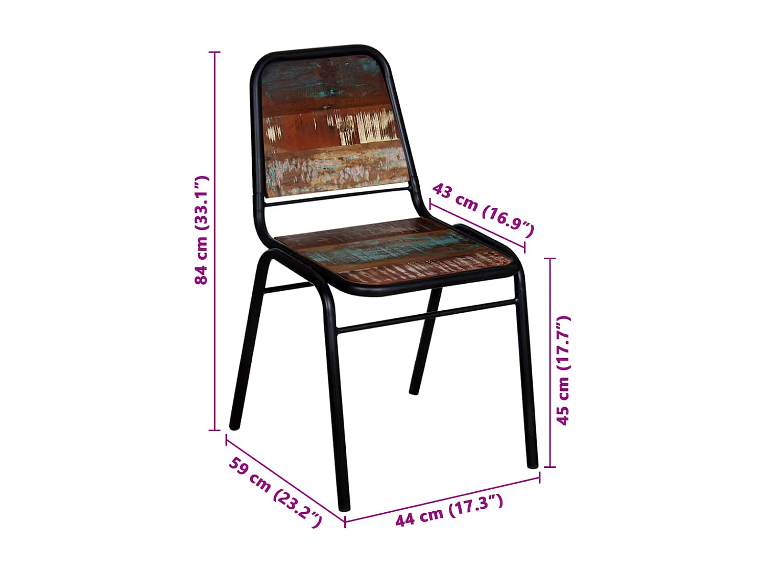 Eetkamerstoelen 4 st massief gerecycled hout