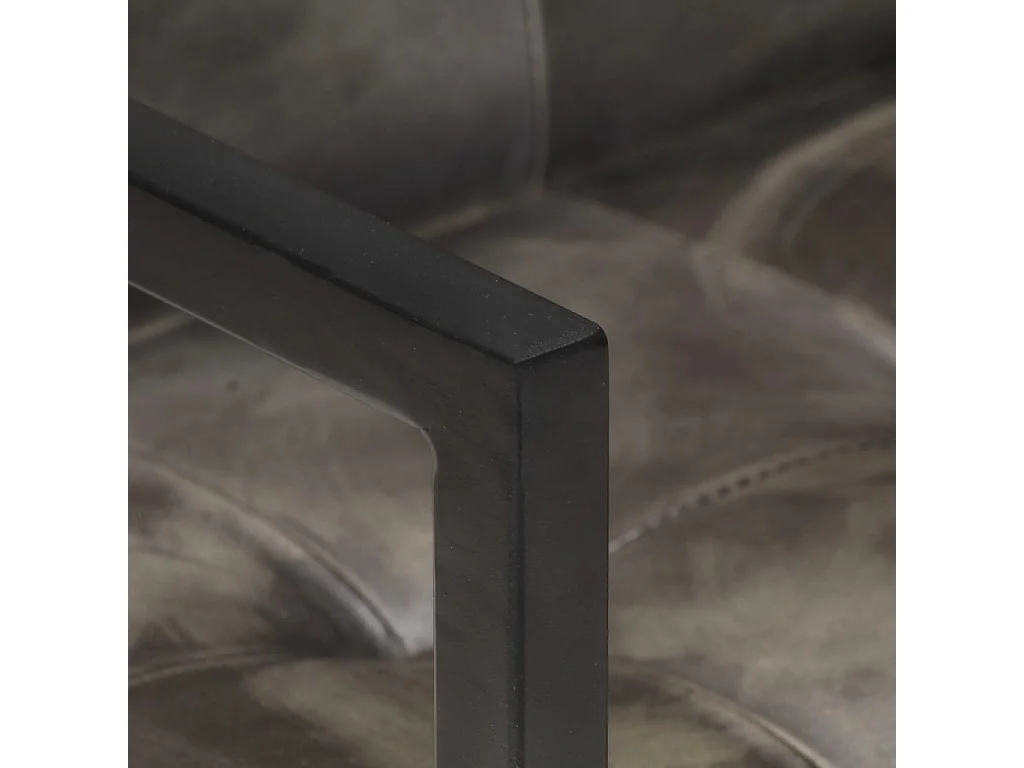 Chaises à manger cantilever lot de 2 gris cuir véritable