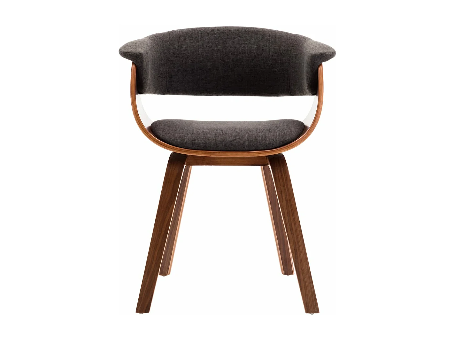 Sillas de comedor 2 unidades madera curvada y tela gris