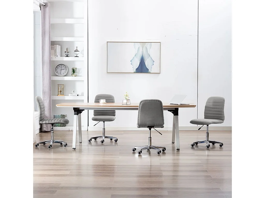 Eetkamerstoelen 4 stukkenstof lichtgrijs