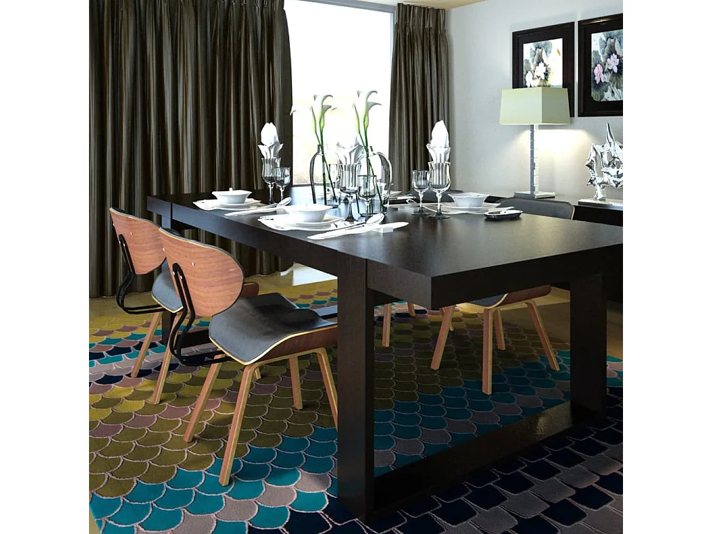 Chaises à manger lot de 4 bois courbé et similicuir