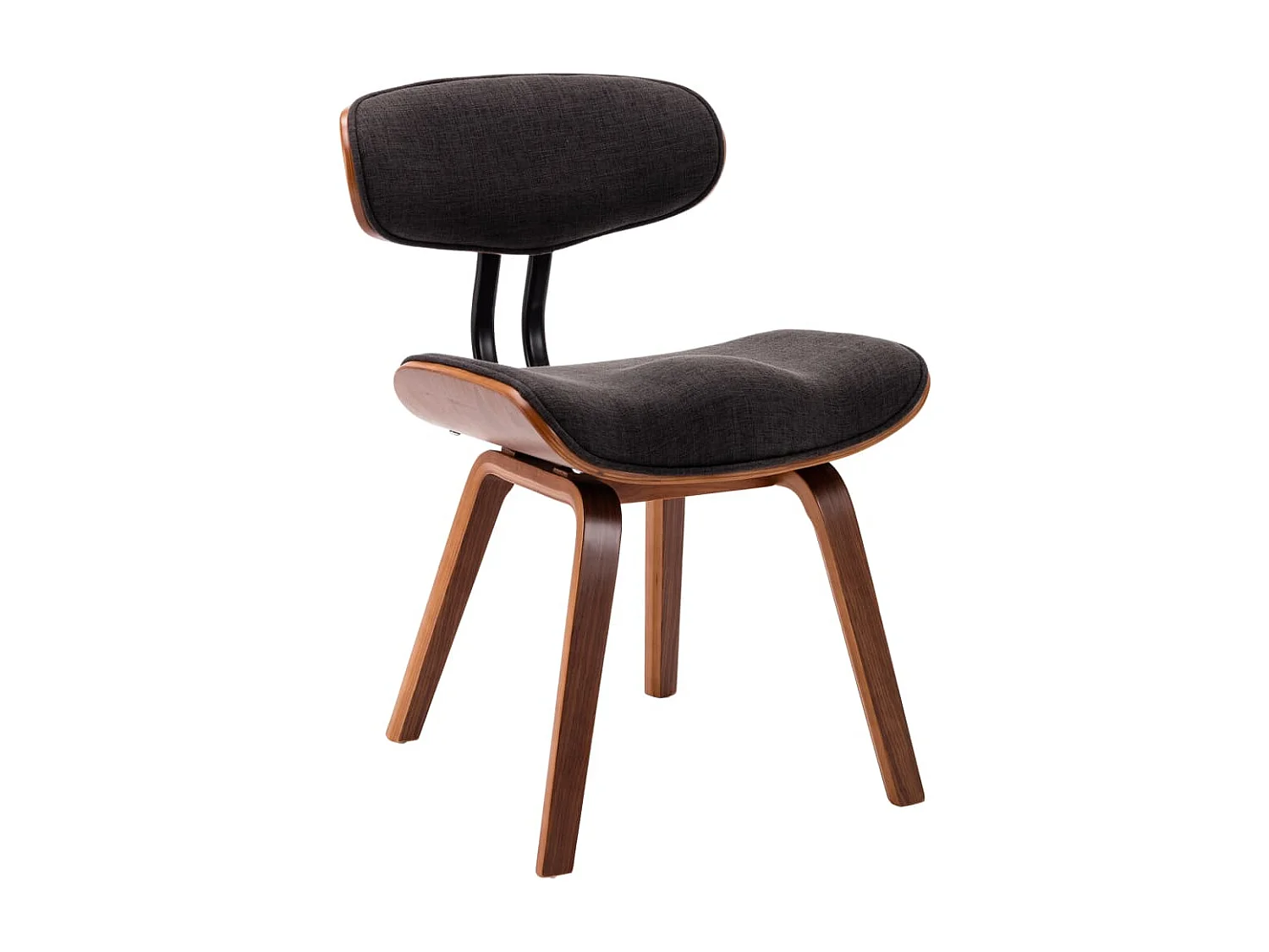 Cadeiras jantar 4 peças madeira curvada e tecido cinzento