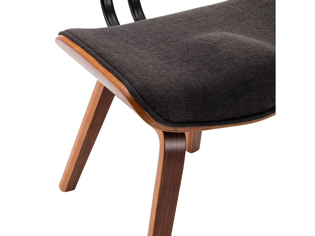 Cadeiras jantar 4 peças madeira curvada e tecido cinzento