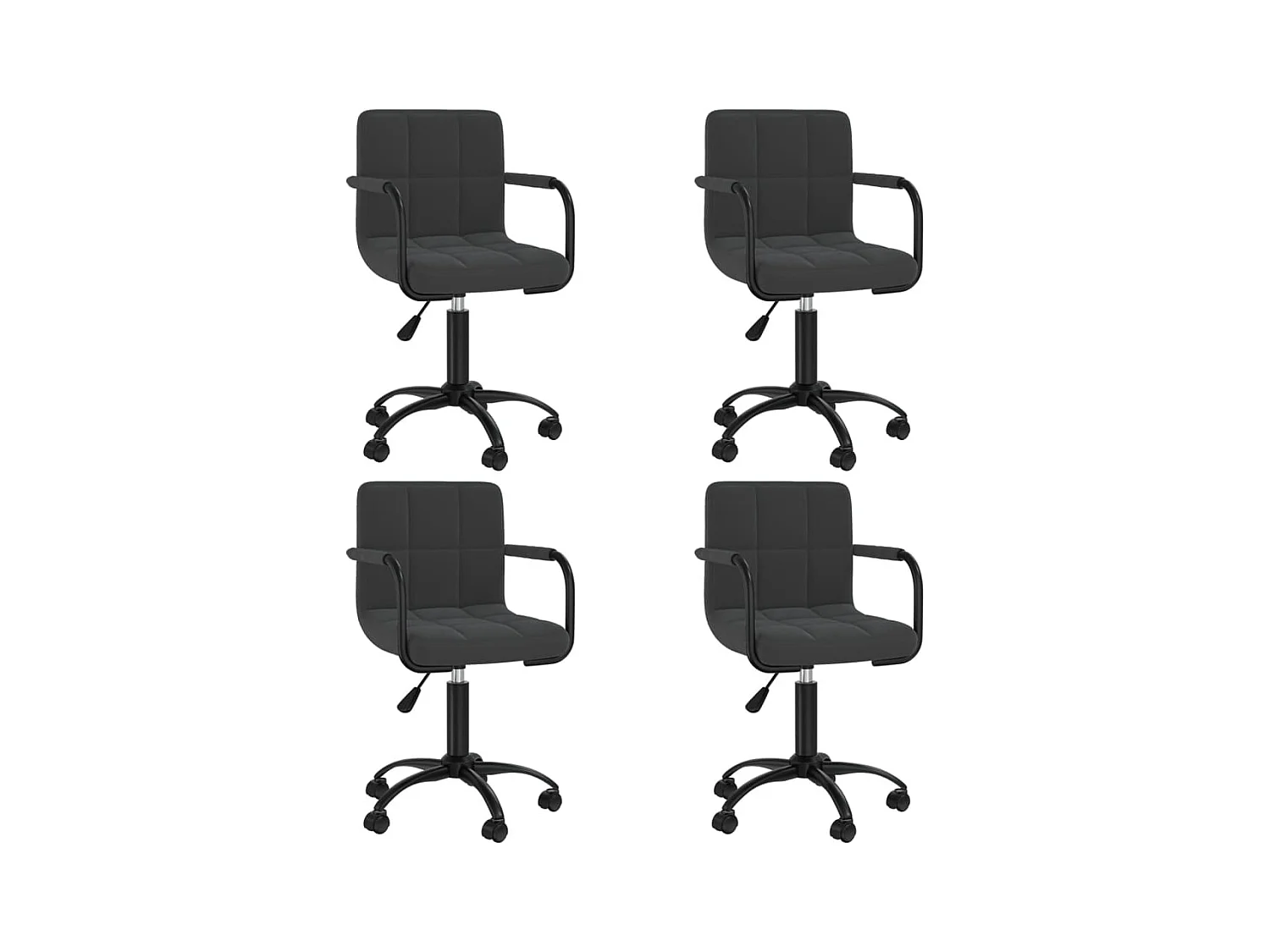 Chaises pivotantes à manger lot de 4 noir velours