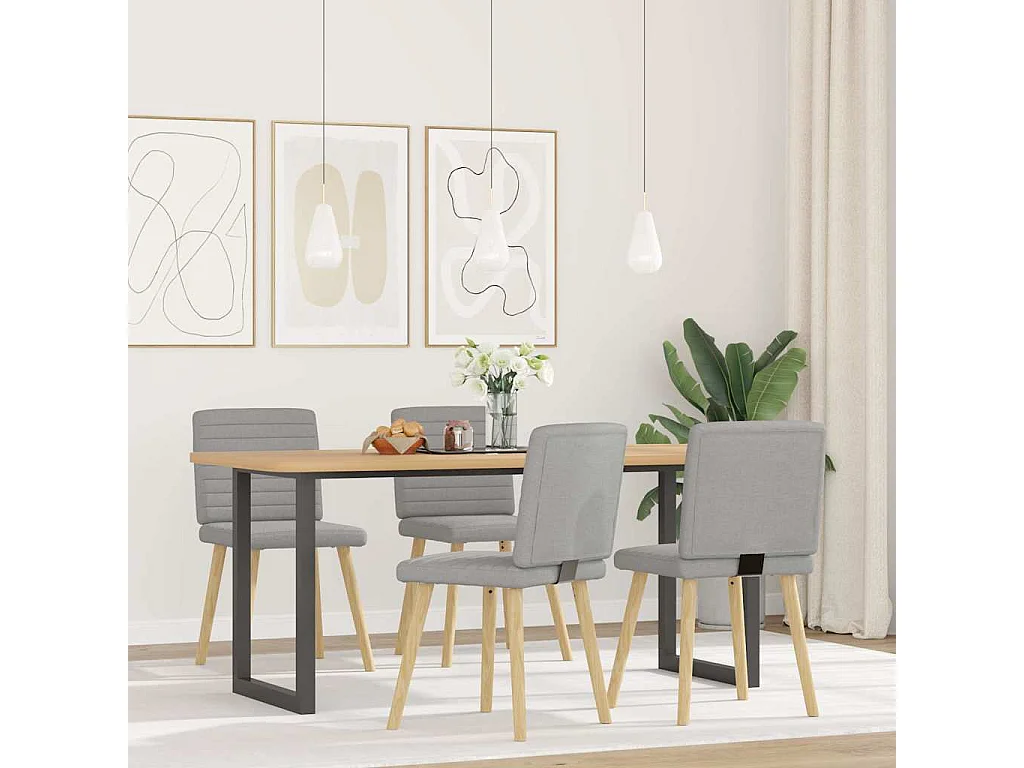 Chaises à manger lot de 4 gris nuage tissu