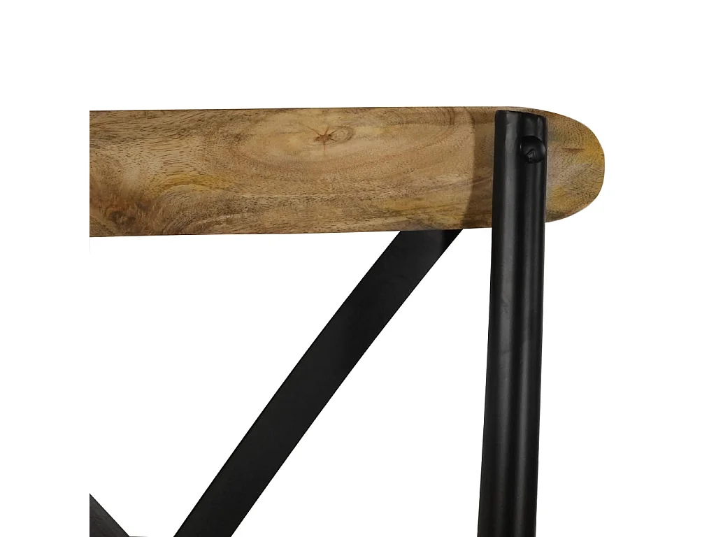 Chaises à dossier croisé lot de 2 noir bois de manguier solide