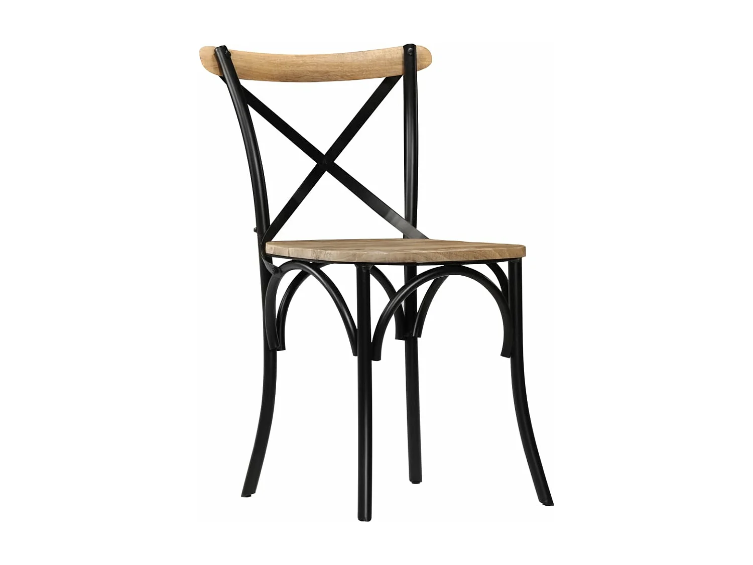 Sillas con respaldo cruzado 2 unidades madera maciza de mango negro