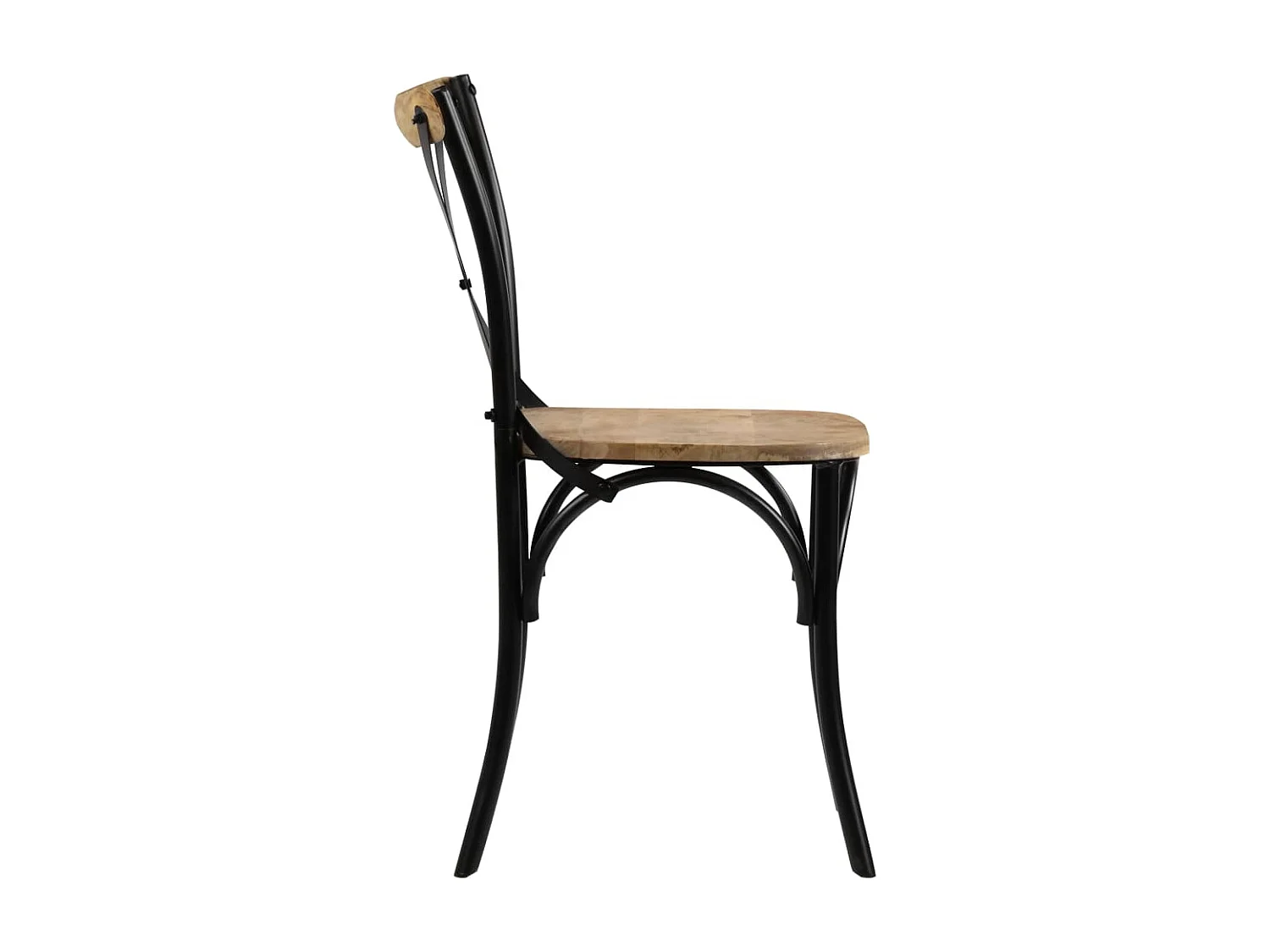 Sillas con respaldo cruzado 2 unidades madera maciza de mango negro