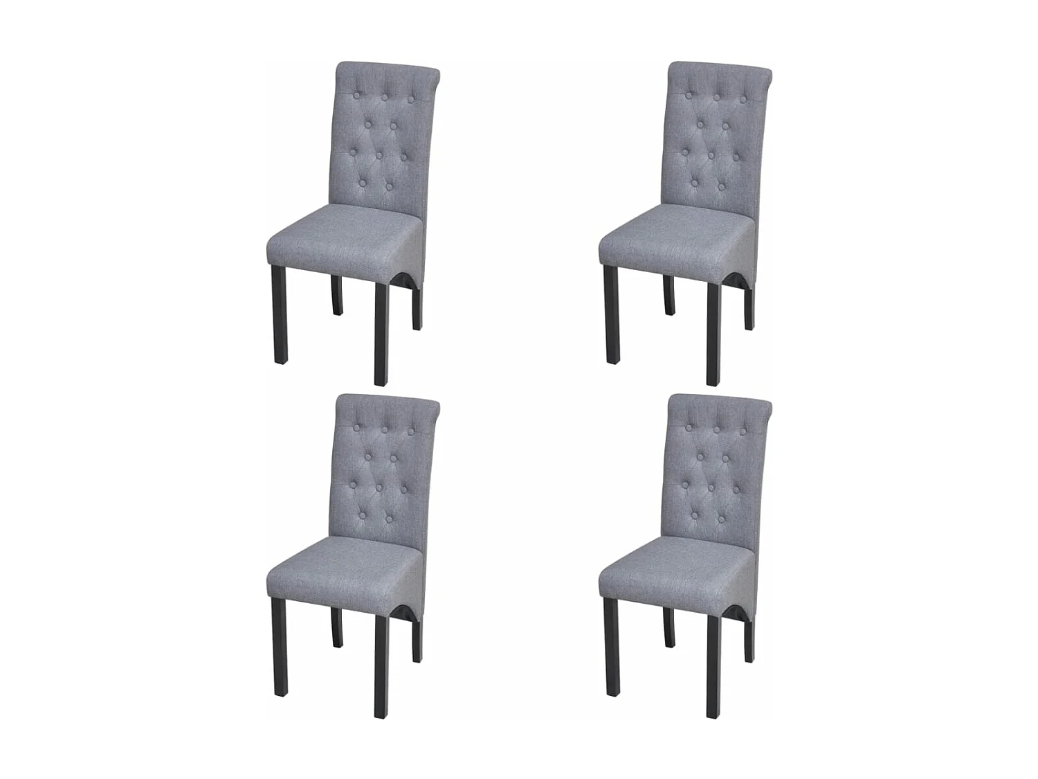 Chaises à manger lot de 4 gris clair tissu
