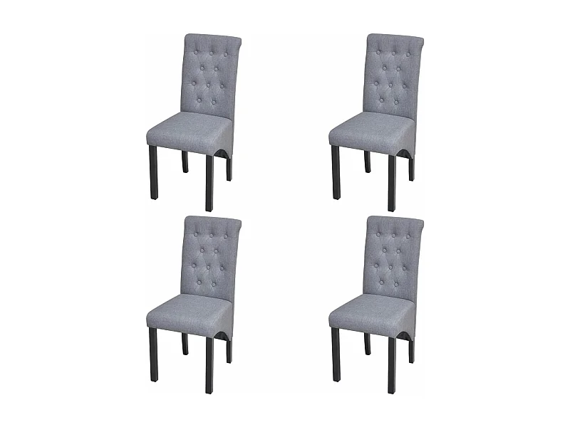 Chaises à manger lot de 4 gris clair tissu