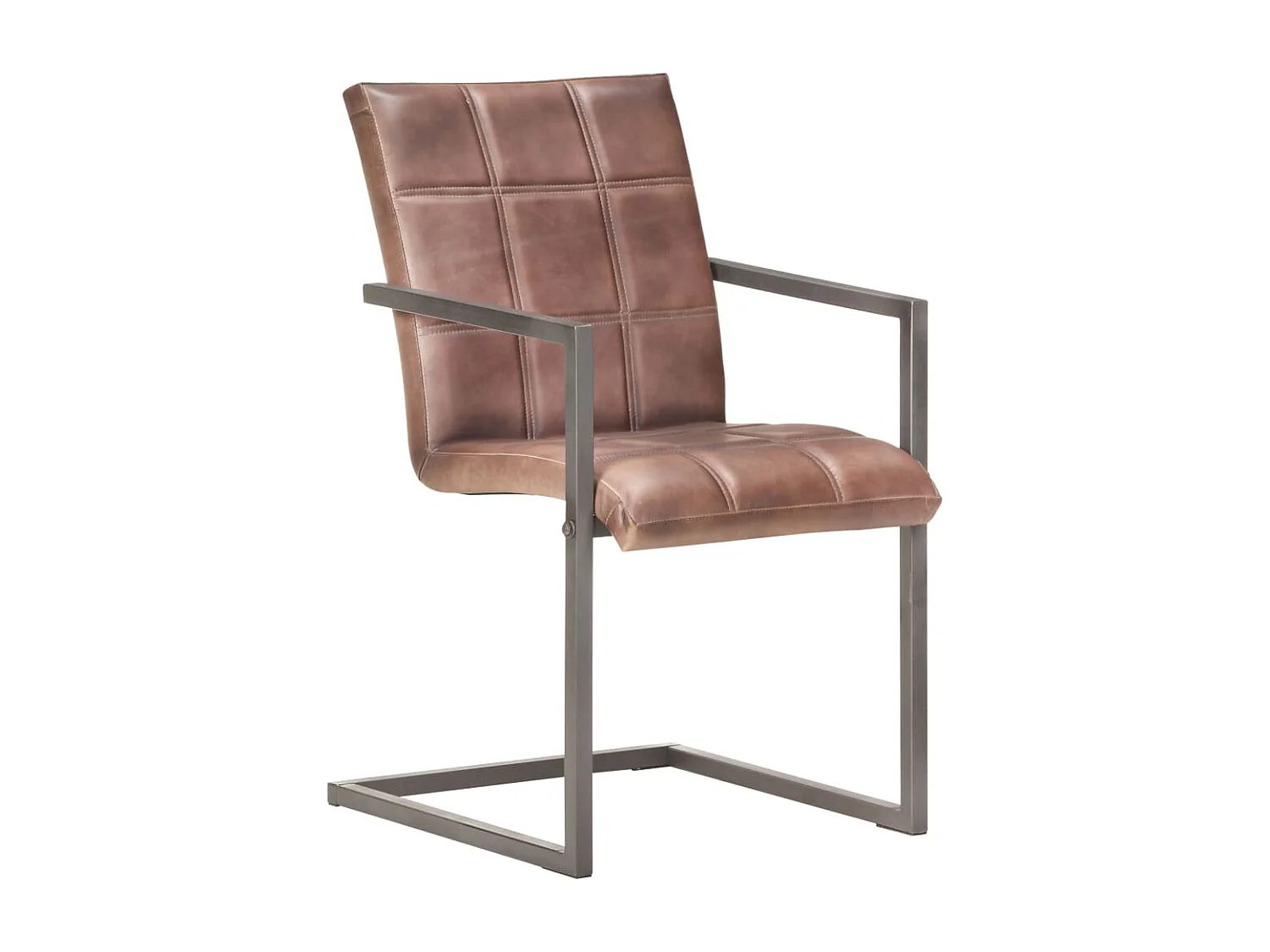 Eetkamerstoelen 2 st echt leer verweerd bruin