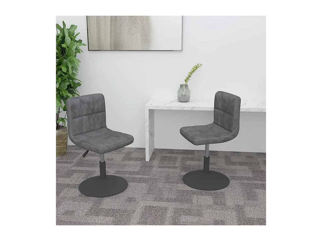 Chaises pivotantes à manger lot de 2 gris foncé velours