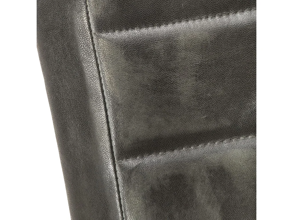 Chaises à manger cantilever lot de 4 gris cuir véritable