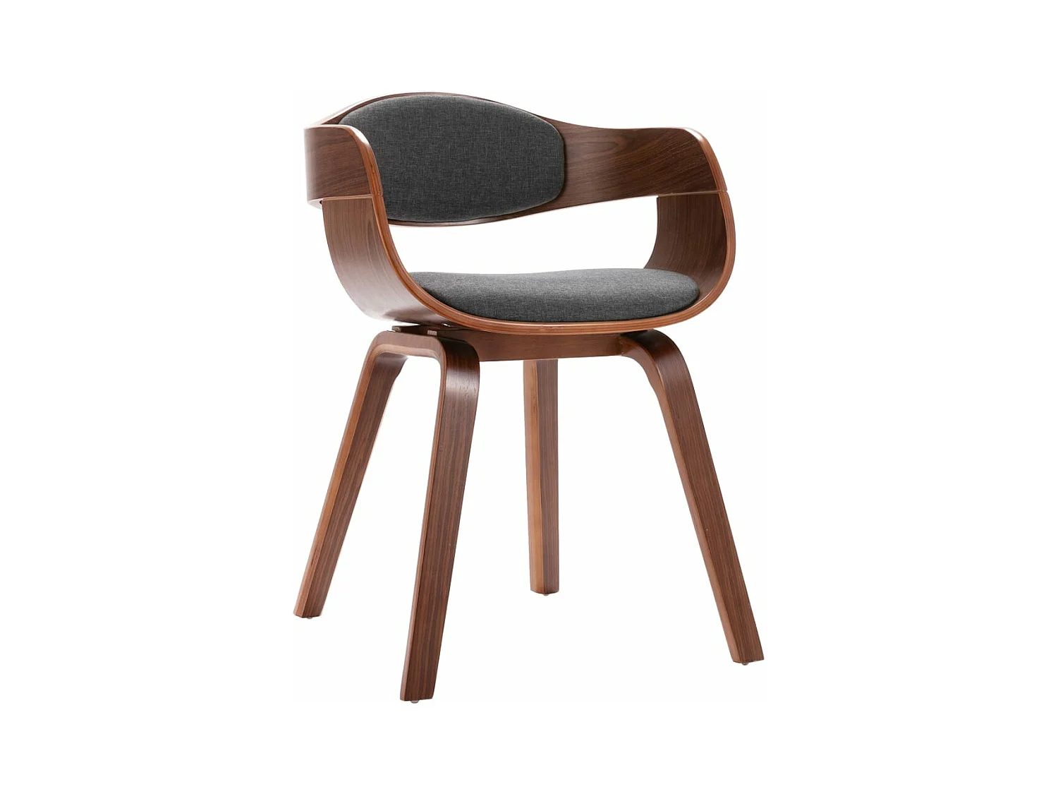 Eetkamerstoelen 2 st gebogen hout en stof grijs