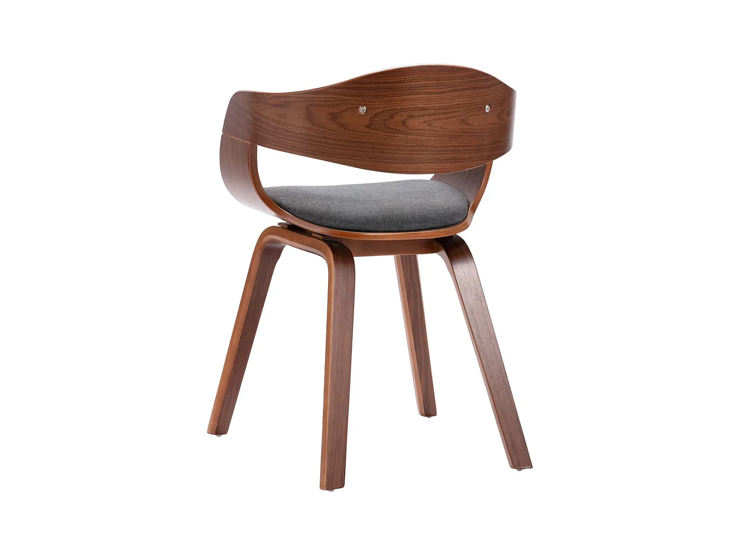 Eetkamerstoelen 2 st gebogen hout en stof grijs