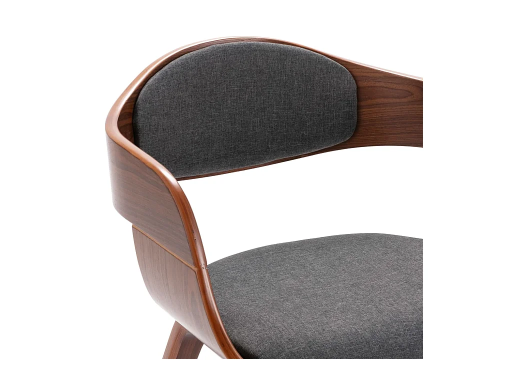 Eetkamerstoelen 2 st gebogen hout en stof grijs