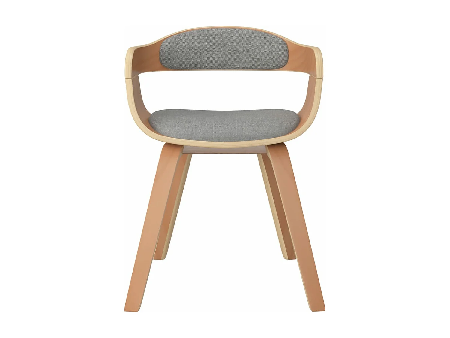 Eetkamerstoel 2 st gebogen hout en stof taupe