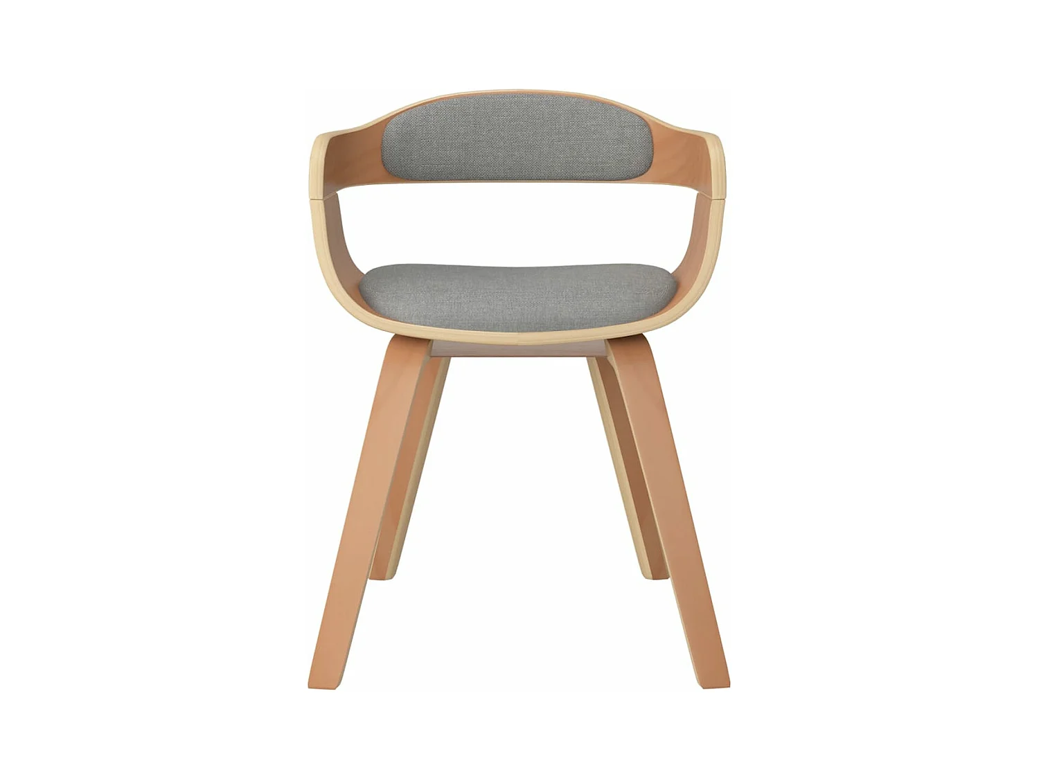 Chaises à manger lot de 2 taupe bois courbé et tissu