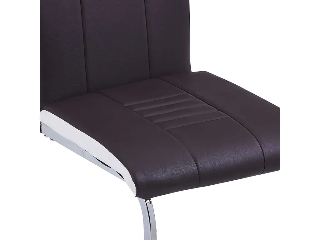 Sillas de comedor voladizas 4 unidades cuero sintético marrón