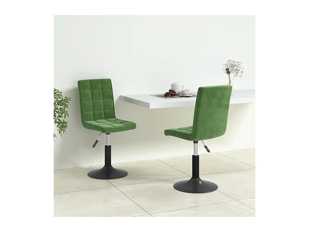 Chaises pivotantes à manger lot de 2 vert foncé velours