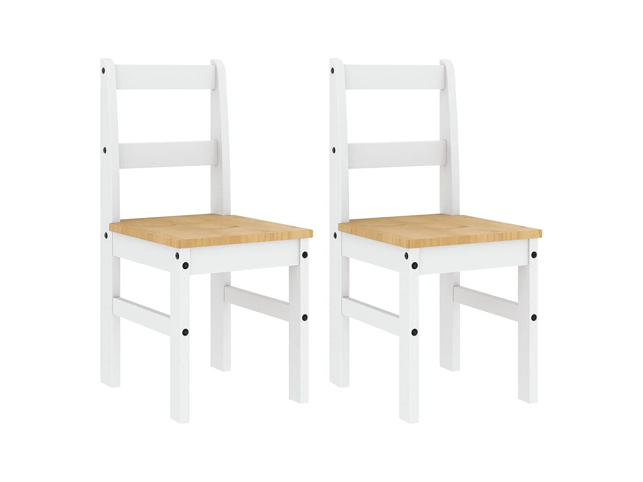 Cadeiras de jantar 2 peças Panama 40x46x90 cm pinho maciço branco