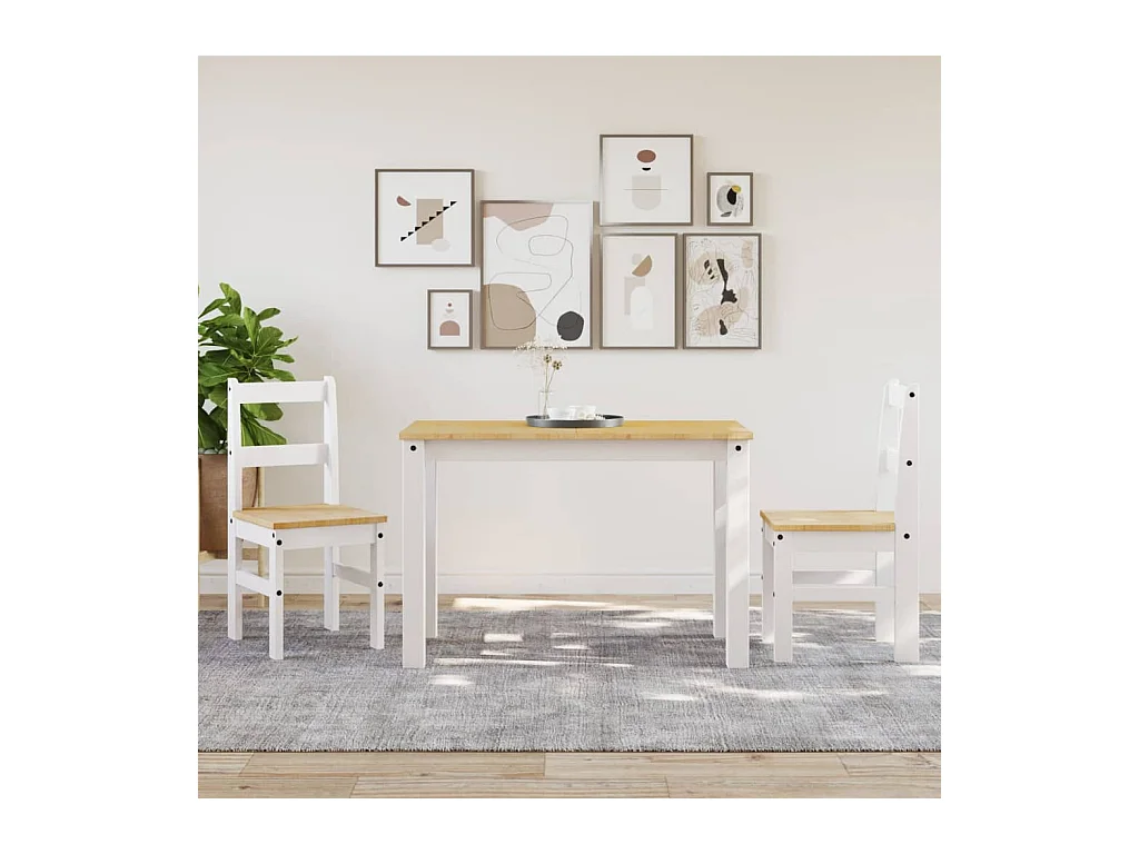 Cadeiras de jantar 2 peças Panama 40x46x90 cm pinho maciço branco