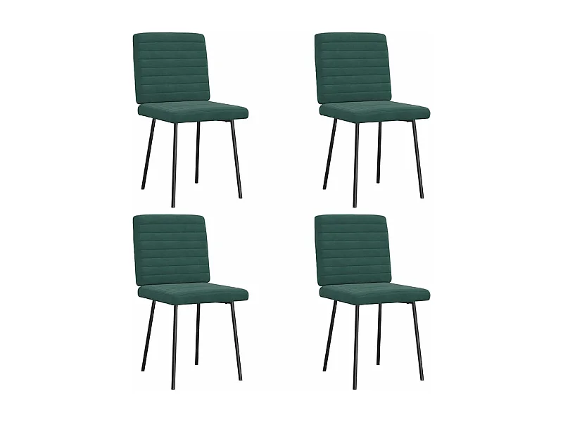 Chaises à manger lot de 4 Vert foncé Velours