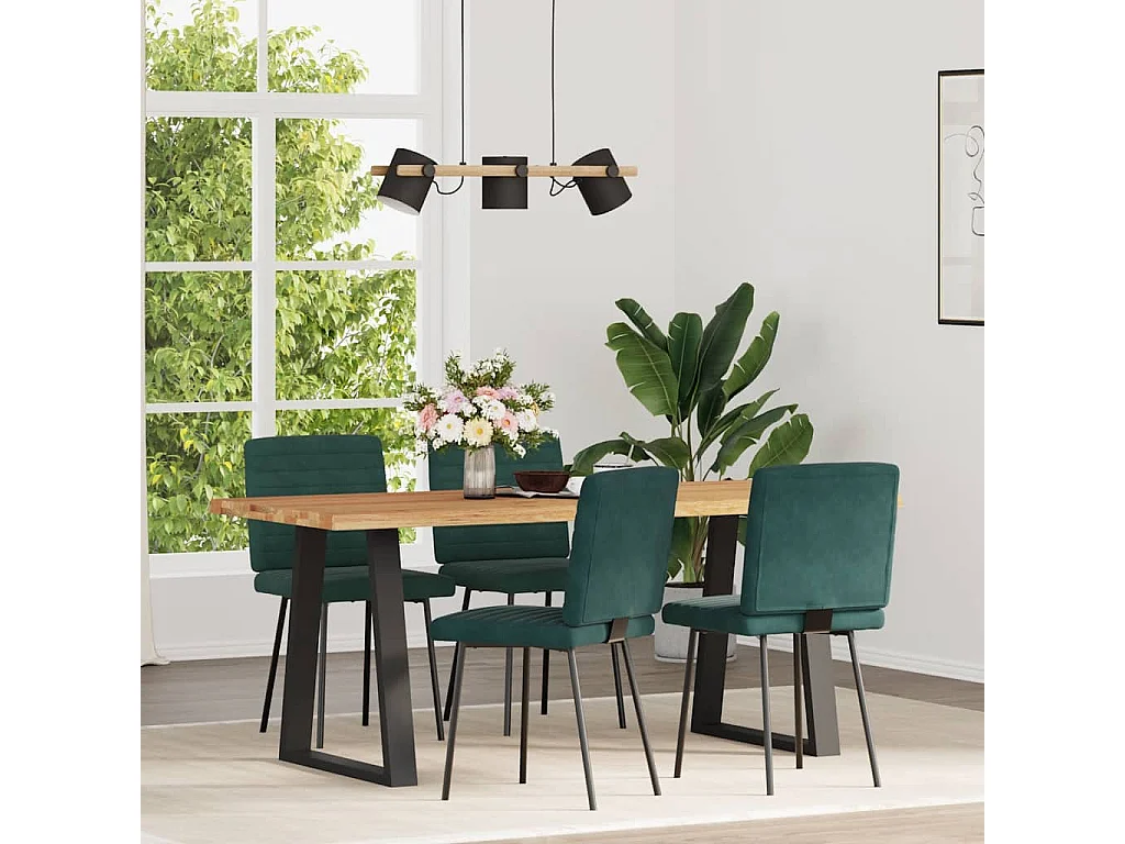 Sillas de comedor 4 unidades terciopelo verde oscuro
