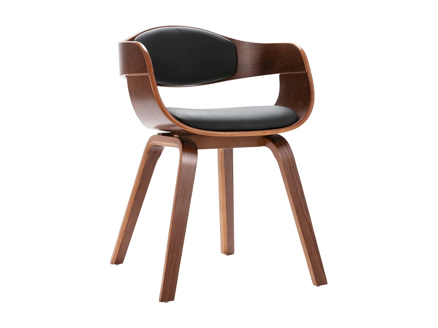 Sillas de comedor 4 unidades madera curvada y cuero sintético