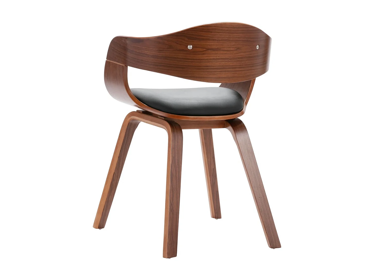 Sillas de comedor 4 unidades madera curvada y cuero sintético