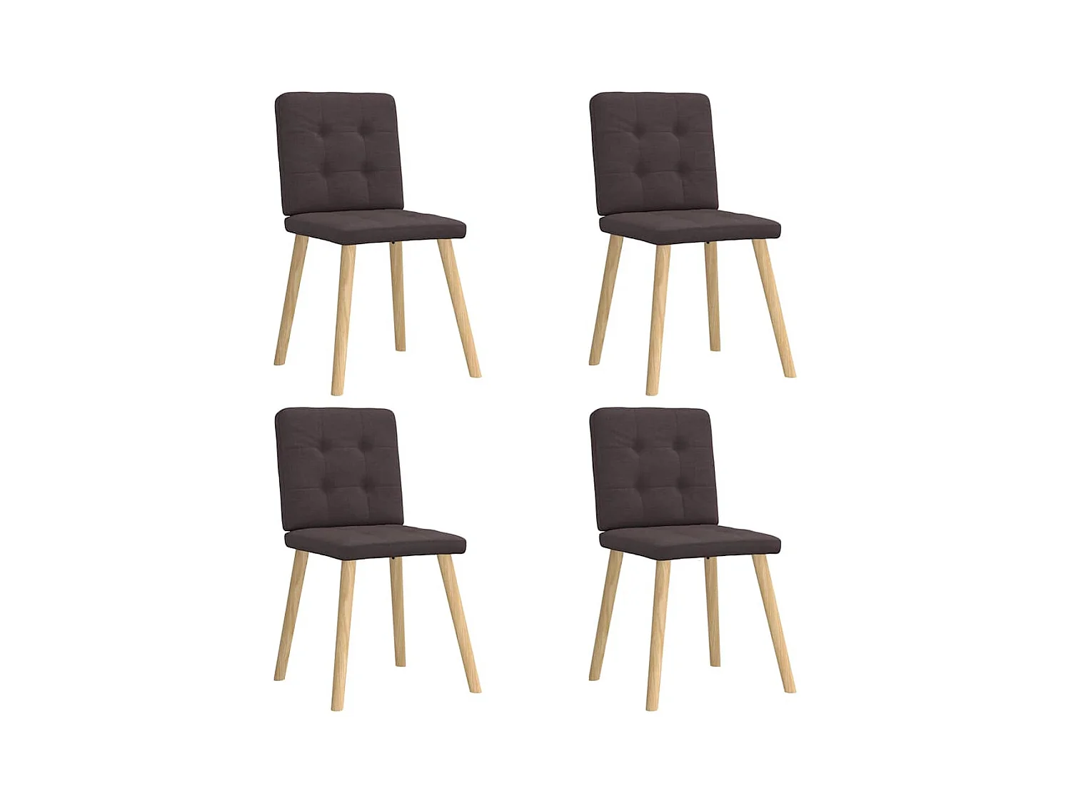 Chaises à manger lot de 4 marron foncé tissu
