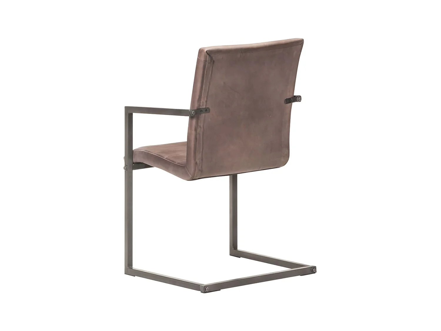 Chaises à manger cantilever lot de 4 marron cuir véritable