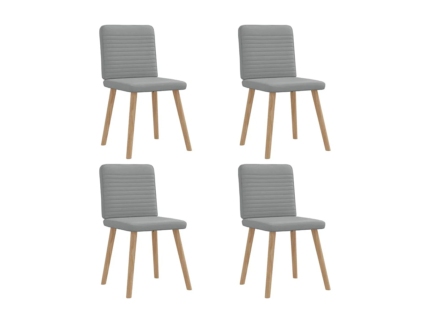 Chaises à manger lot de 4 gris clair tissu