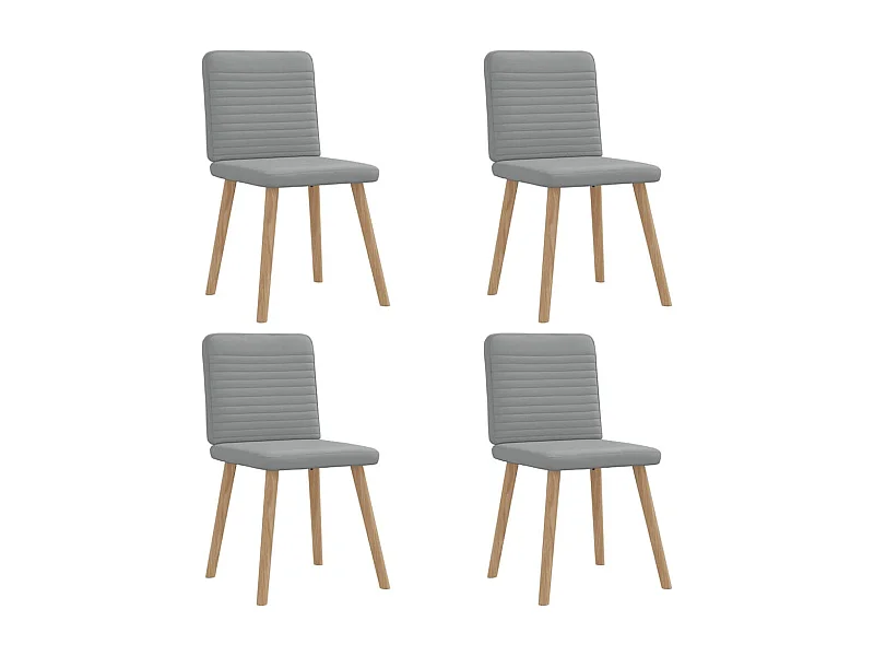 Chaises à manger lot de 4 gris clair tissu