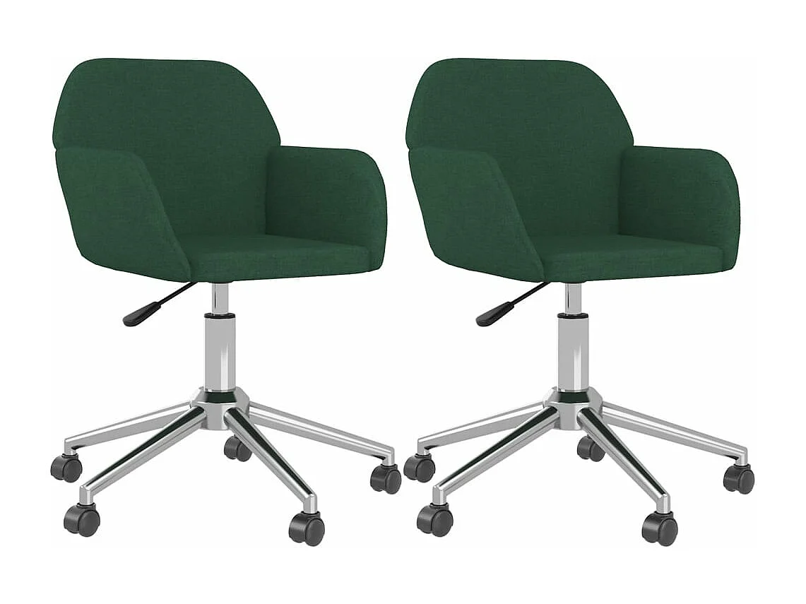 Chaises pivotantes à manger lot de 2 vert foncé tissu
