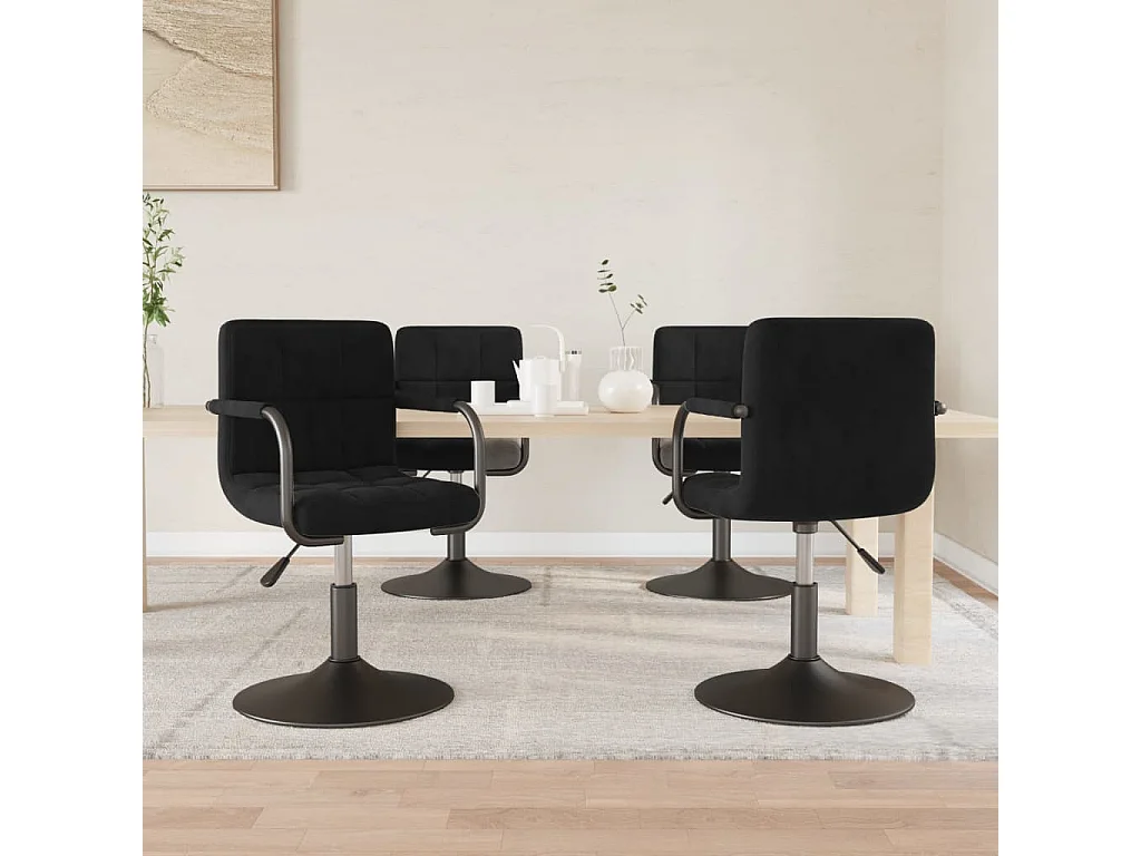 Sillas de comedor giratorias 4 unidades terciopelo negro